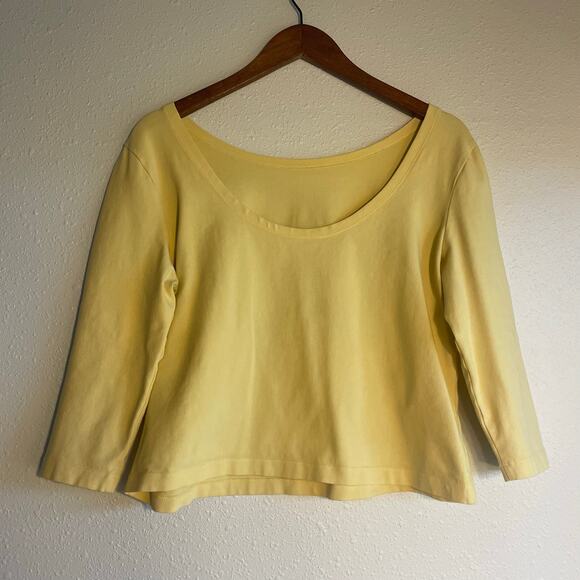 Adorable Butter Yellow Scoop Neck Boho Top - Picture 4 of 6